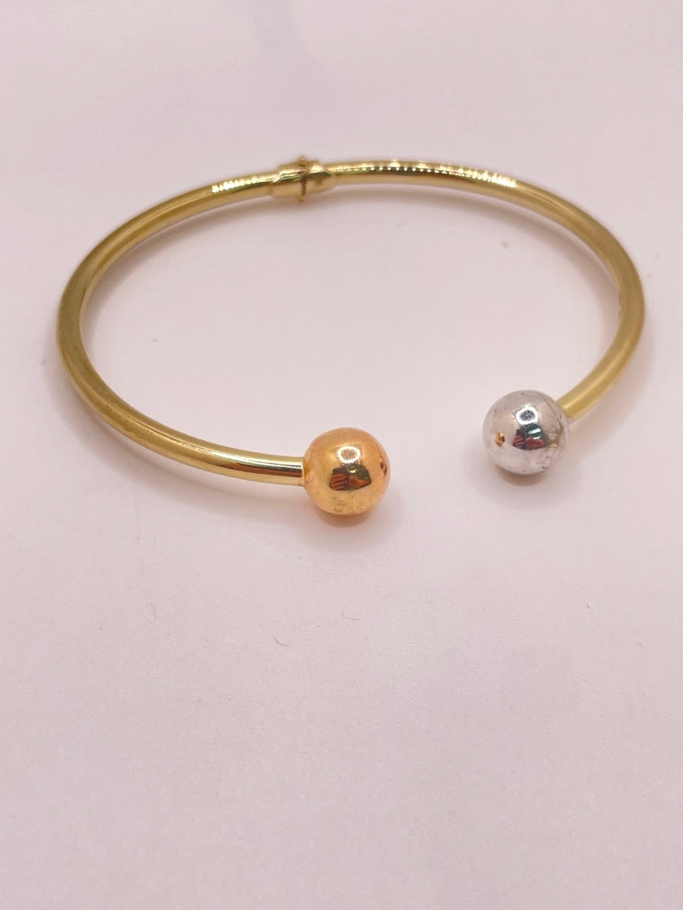 10KT TWO-GOLD SLAVE BANGLE Size 3MM Weight 7.3GR