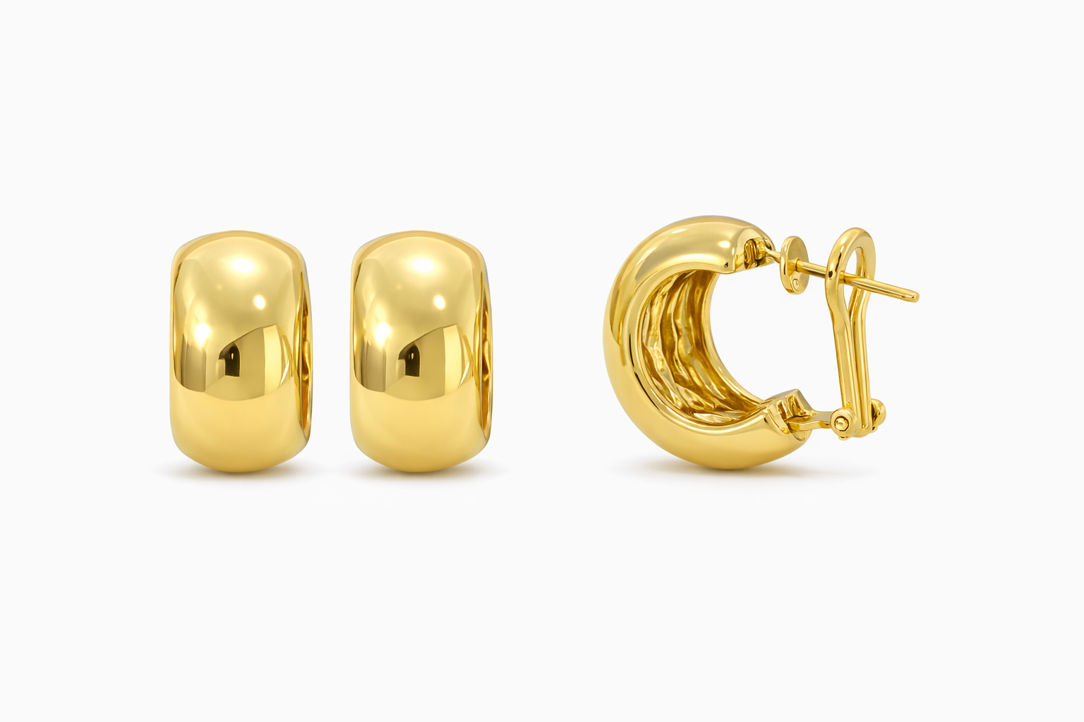 10KT SMALL HOOPS STYLE OMEGA BACKS EARRINGS Weight 5.6GR