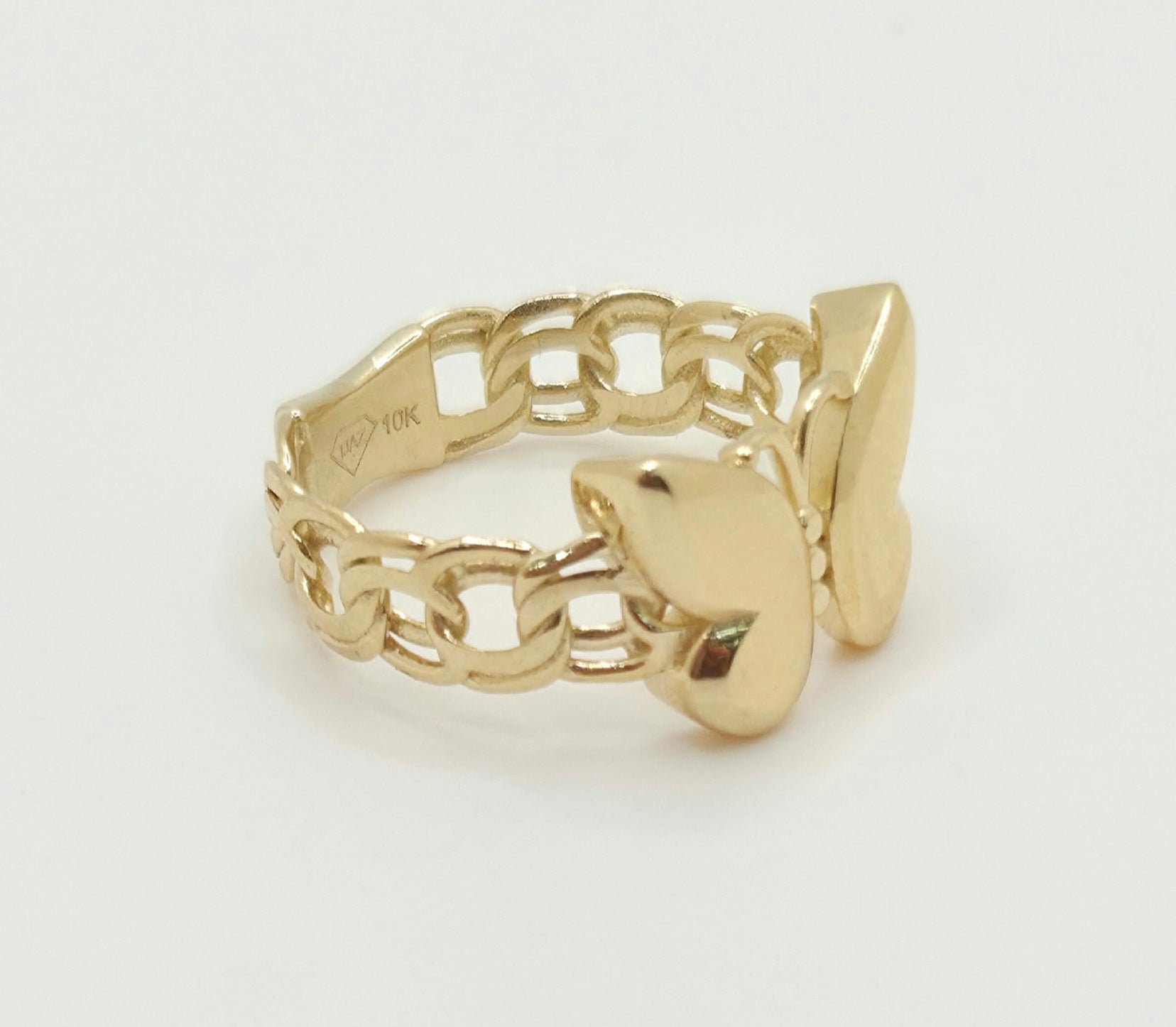 10KT GOLDEN BUTTERFLY RING Size 8 Weight 3.1GR