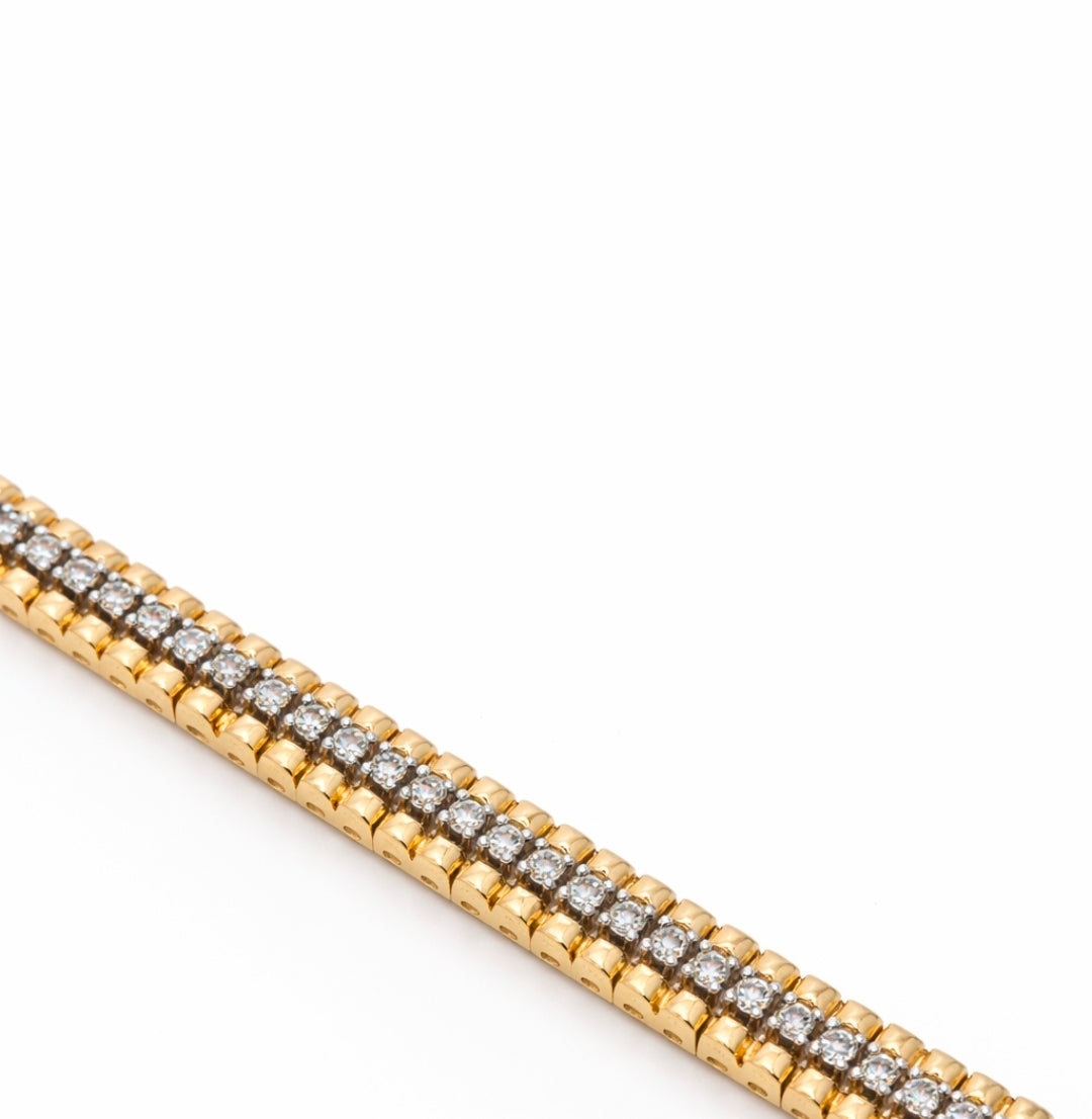 14KT YELLOW GOLD DIAMOND TENNIS BRACELET 6MM 7IN 18.7GRS