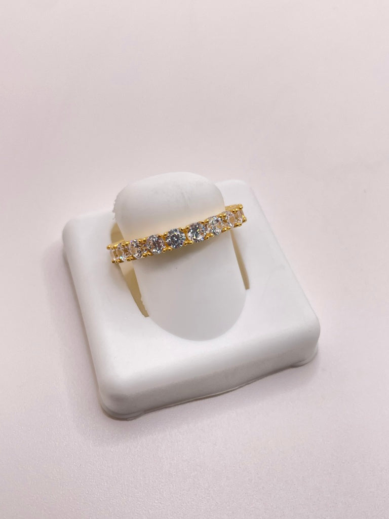 14KT FANCY WHITE STONES RING Size 7 Weight 3.08GR