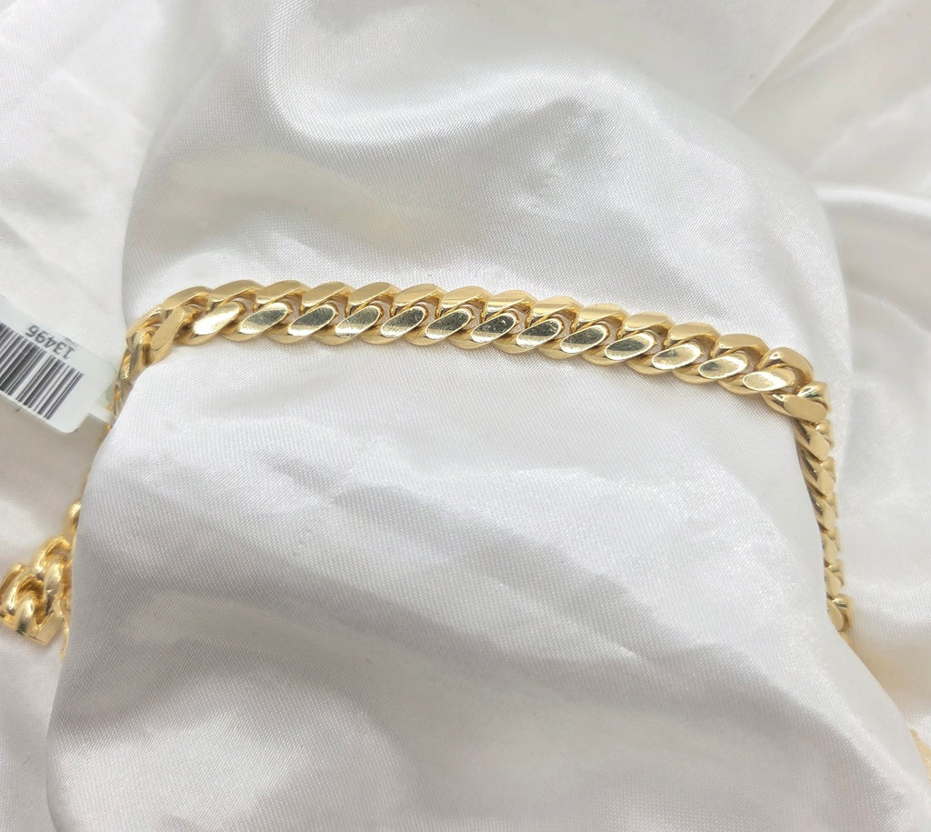 10KT SOLID MIAMI CUBAN BRACELET Size 8MM 8INCH Weight 33.2GR