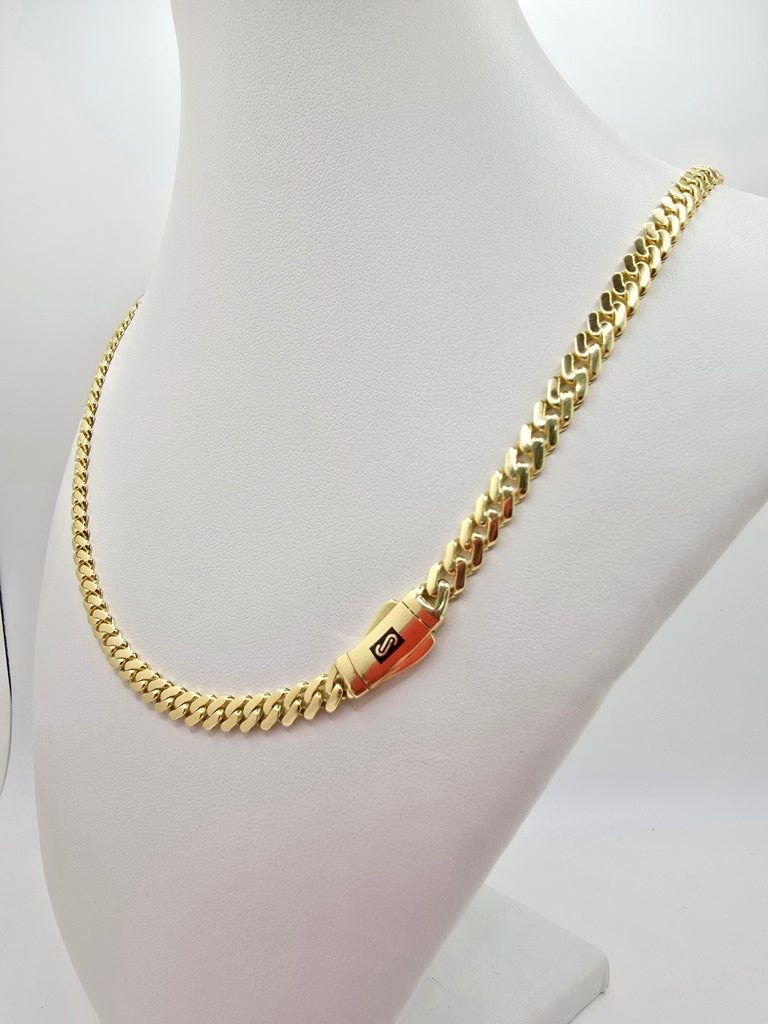 10KT CERTIFIED  PLAIN MONACO CHAIN Size 20INCH 6.5MM Weigth 14.2GR