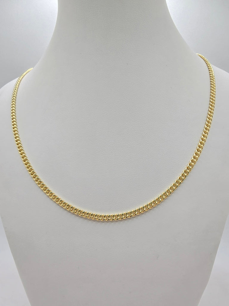 14KT SEMISOLID MIAMI CUBAN CHAIN Size 20INCH 3MM Weight 5.13GR