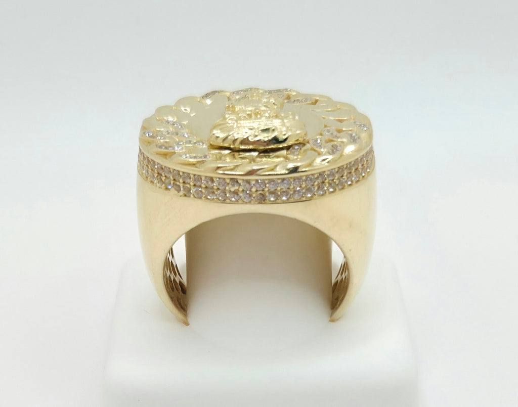 10KT CHAIN DETAIL ROUND CARIDAD RING Size 12 Weight 13.5GR