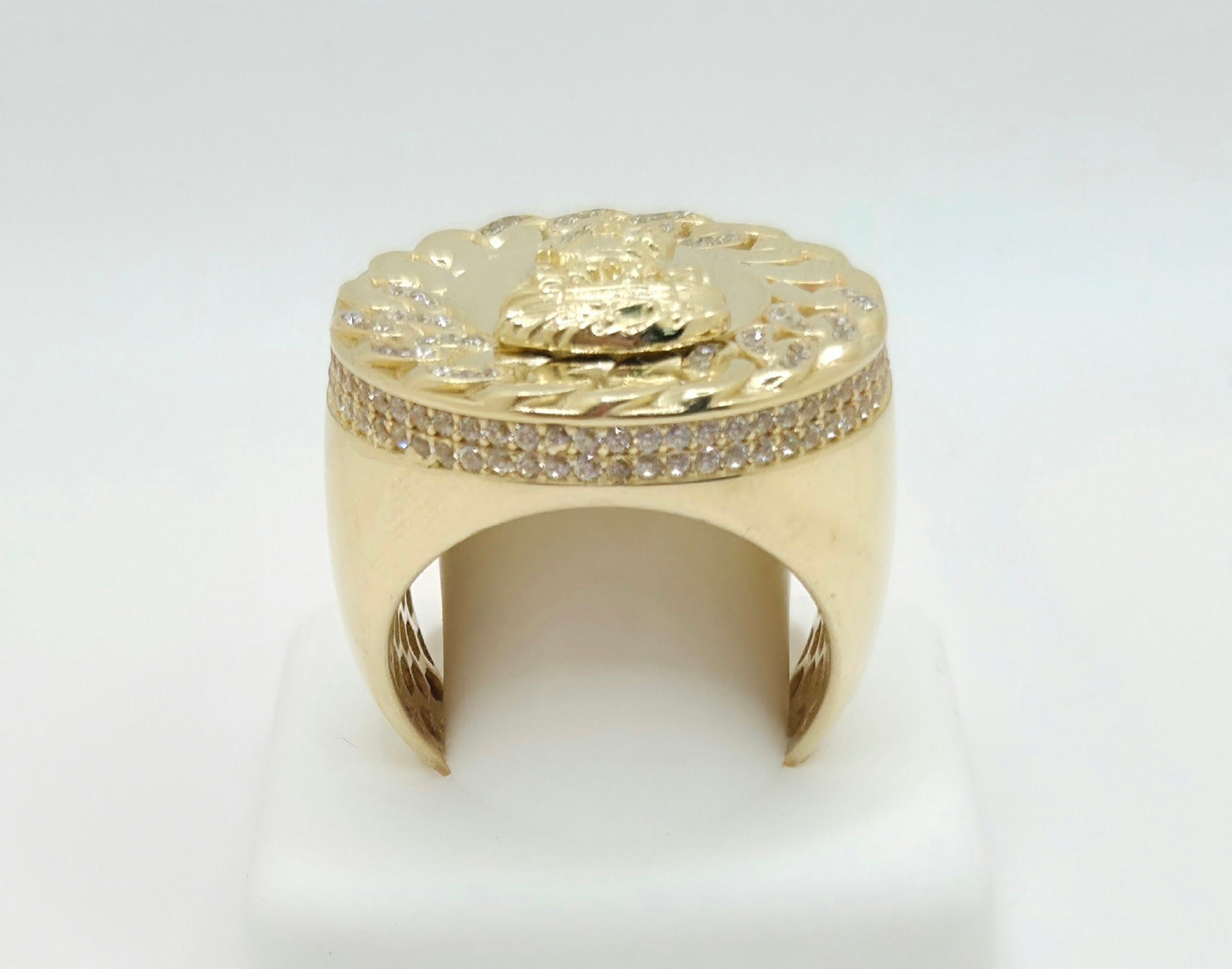 10KT CHAIN DETAIL ROUND CARIDAD RING Size 12 Weight 13.5GR