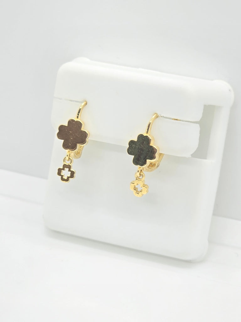 10K SMALL GOLD CLOVER EARRING