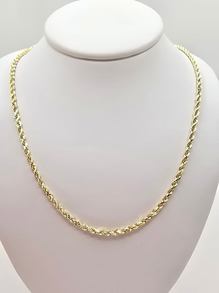 10KT HOLLOW ROPE CHAIN Size 22INCH 2.5MM Weight 3.4GR.