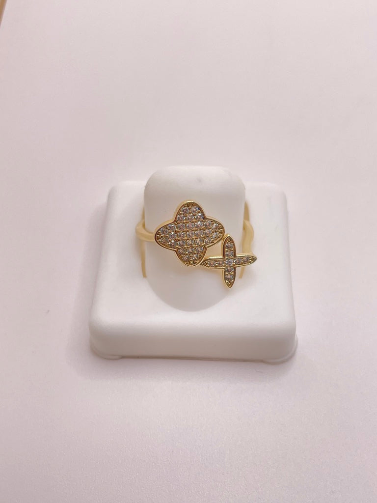 14KT FLOWER RING Size 9 Weigth 2.75GR