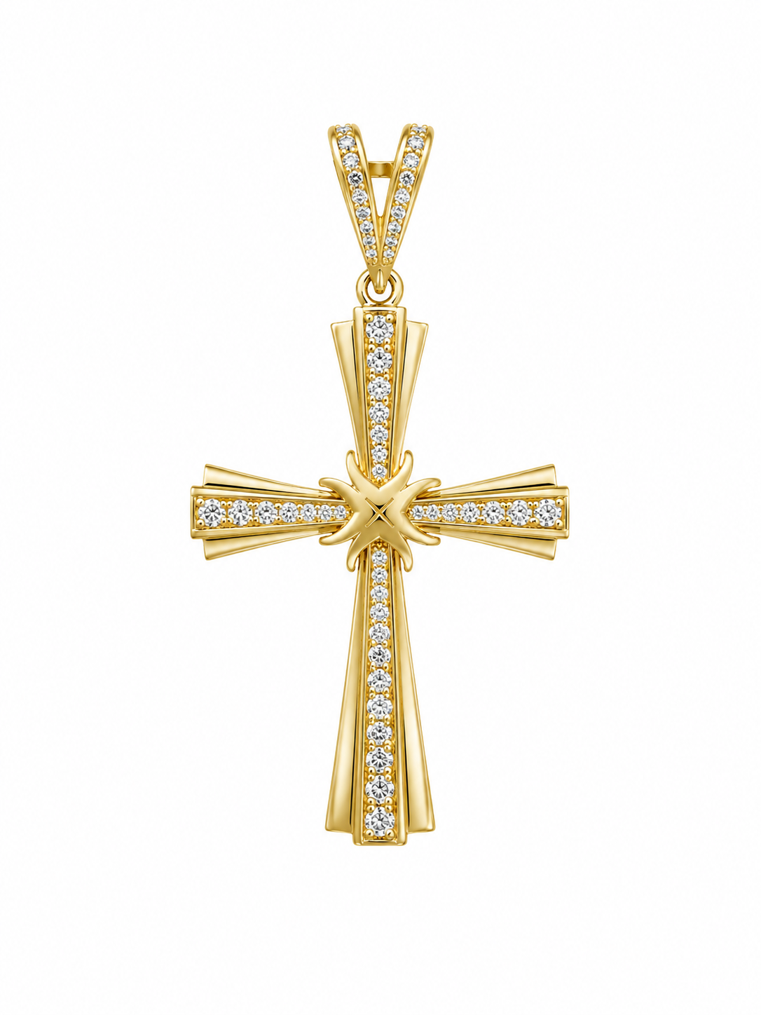 10KT ELEGANT CZ CROSS PENDANT Size  Weigth 4.4GR
