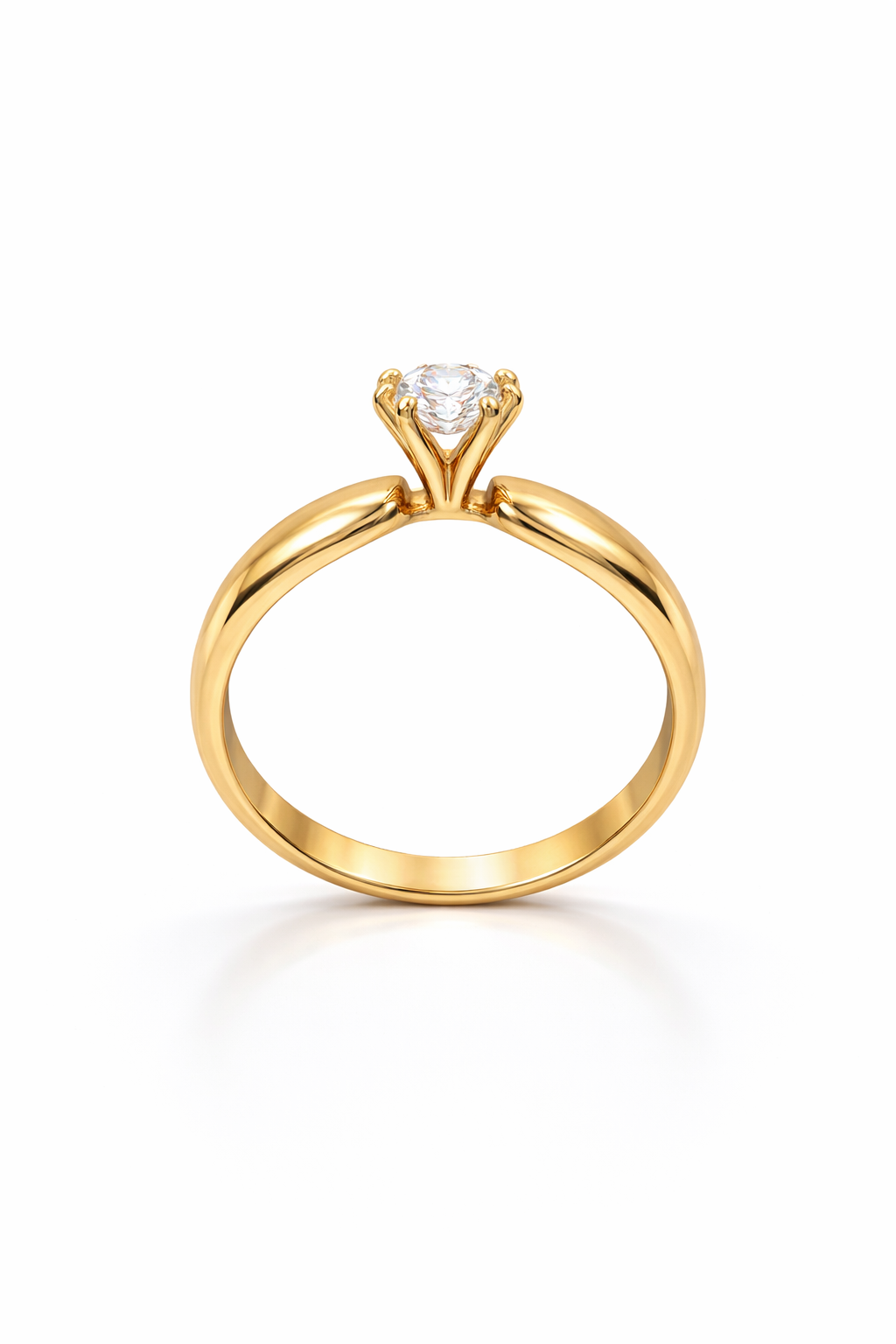 14KT YG SOLITAIRE 1CT MOISSANITE WOMAN'S RING Size 7 Weight 2.10 GRS