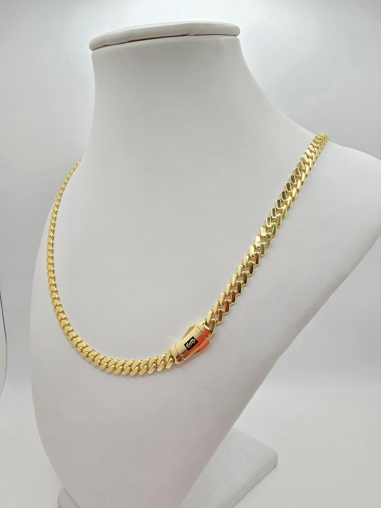 10KT CERTIFIED  PLAIN MONACO CHAIN  Size 18INCH 6.5MM Weigth 12.5GR