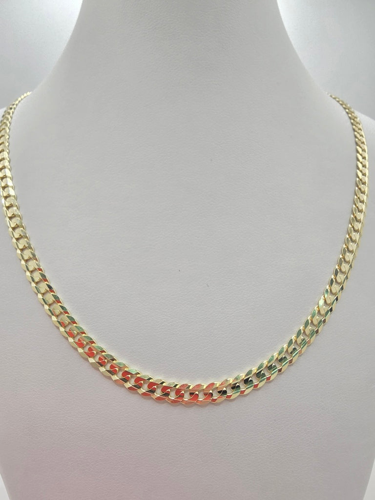 14KT SOLID CUBAN CURB FLAT CHAIN Size 20INCH 4MM Weight 8.1GR.