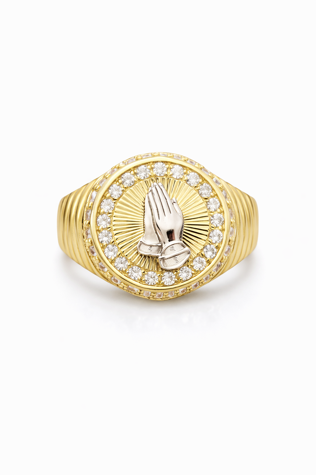 10KT PRAY ROUND RING Size 10 Weigth 4.3GR