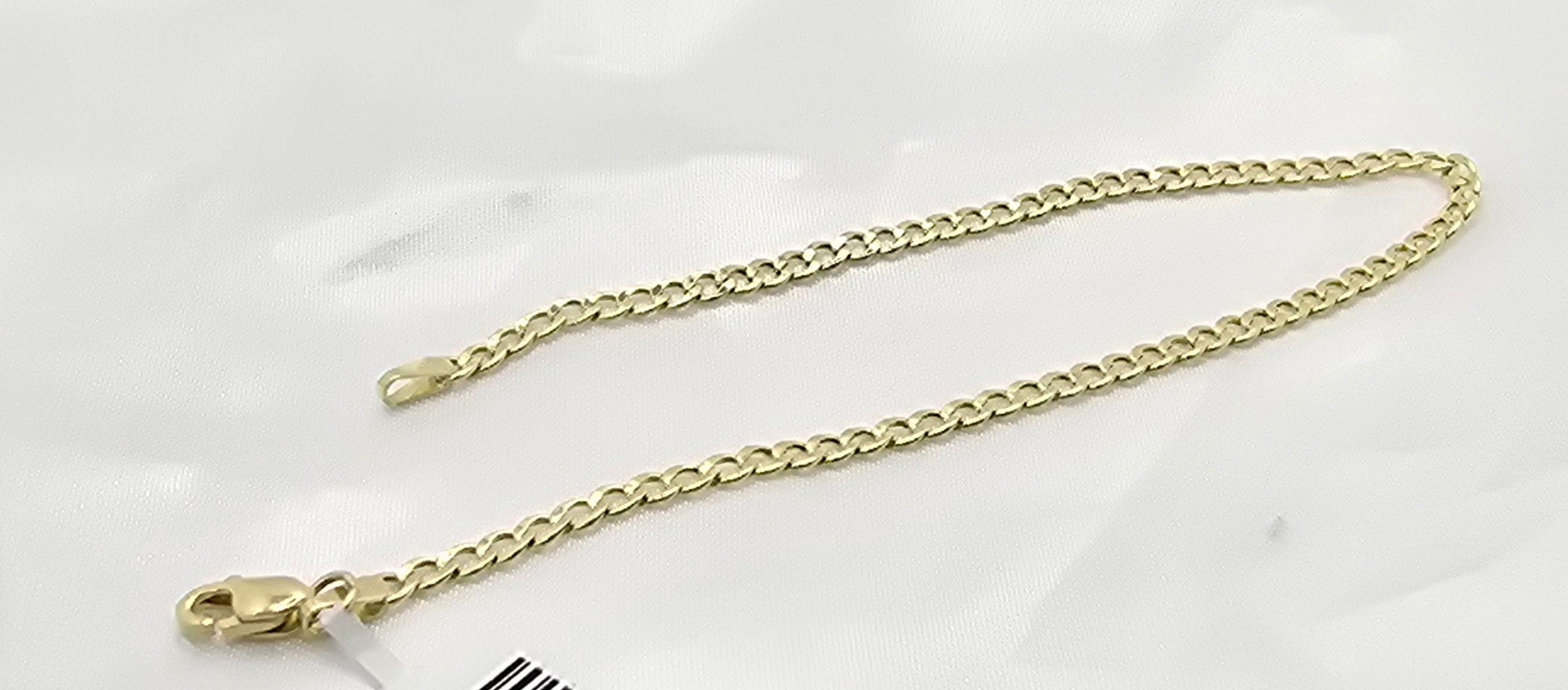10KT HOLLOW CUBAN CURB FLAT BRACELET Size 7INCH 2.5MM Weight 0.9GR