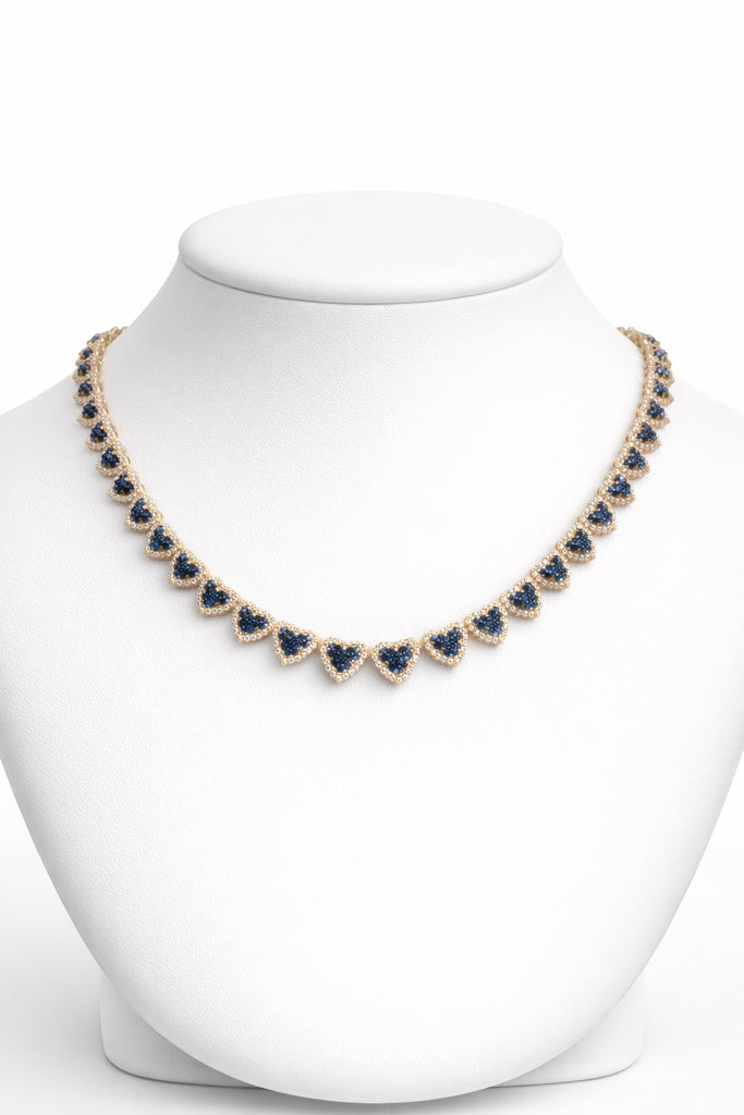 10KT BLUE HEART NECKLACE Size 18INCH Weigth 24.86 GR