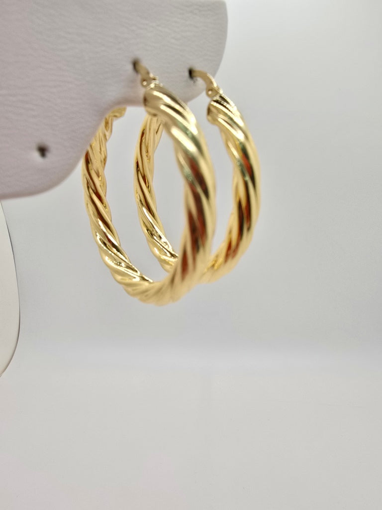 10KT CROOKED HOOPS EARRINGS Size 5 5MM Weight 7.2GR