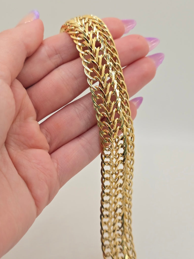10KT TRIPLE ROW CURB BRACELET Size 8INCH Weight 13.2GR