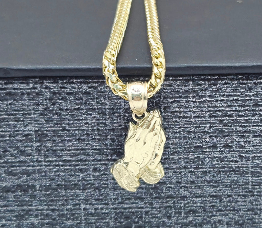 10KT EXTRA SMALL PRAYING HANDS PENDANT Weight 0.8GR