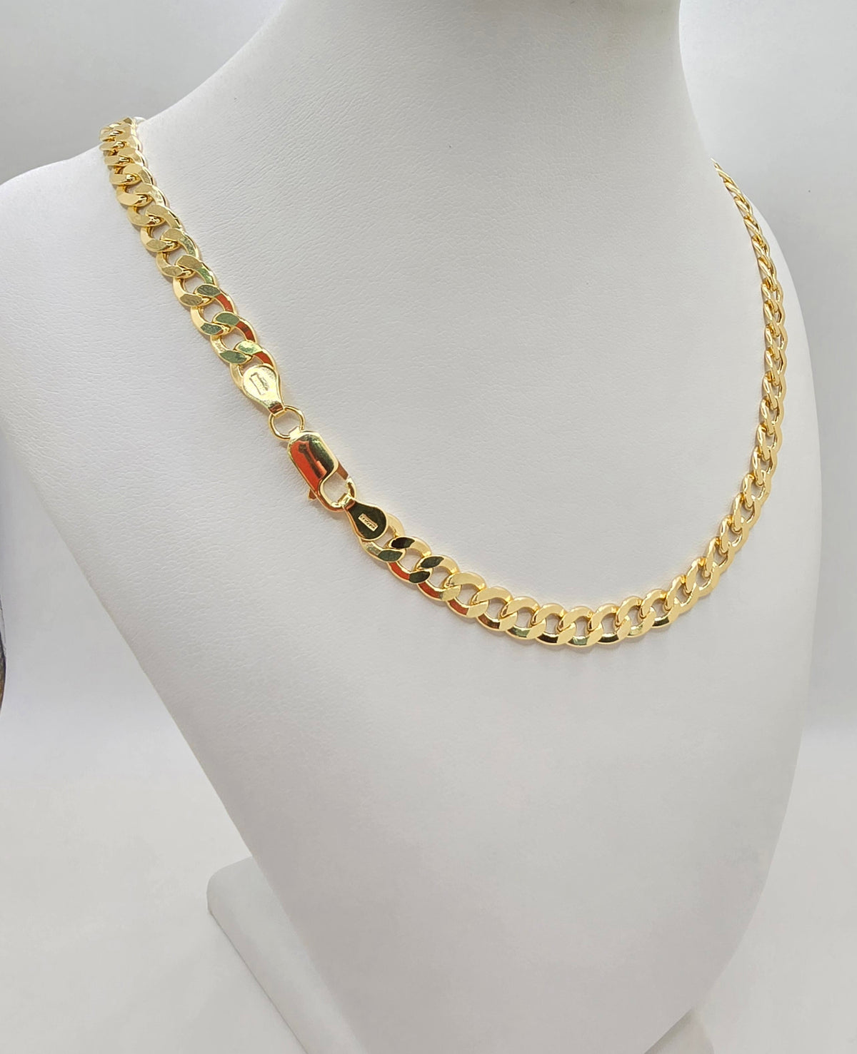 10KT HOLLOW CUBAN CURB FLAT CHAIN Size 22INCH 6.5MM Weight 15.7GR