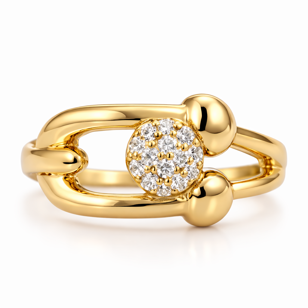 14KT ELEGANT PAPER CLIP RING Size 7 Weigth 1.8GR
