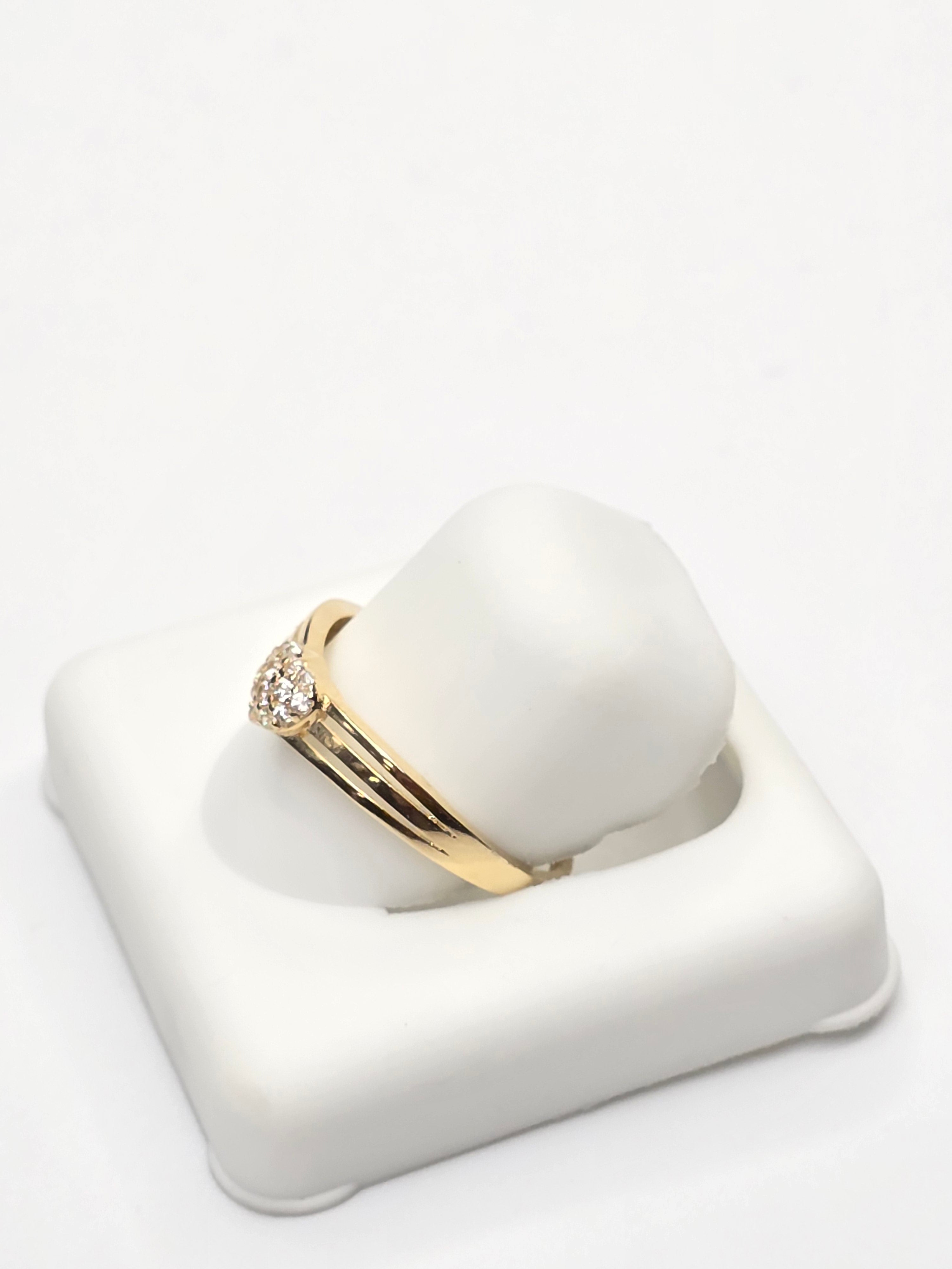 14KT DELICATE CZ HEART RING Size 7 Weigth 1.1GR