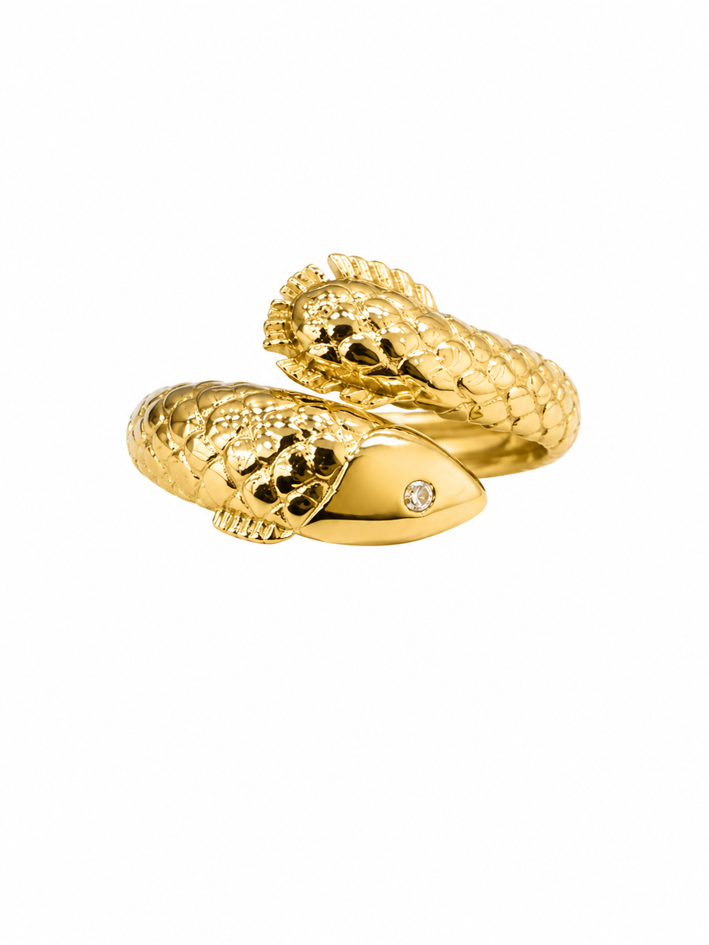 14KT MODERN FISH RING Size 7 Weight 3GR