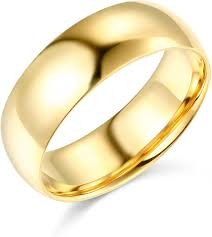 10KT SOLID PLAIN MAN'S WEDDING BAND RING Size 11 7MM Weigth 5.6GR