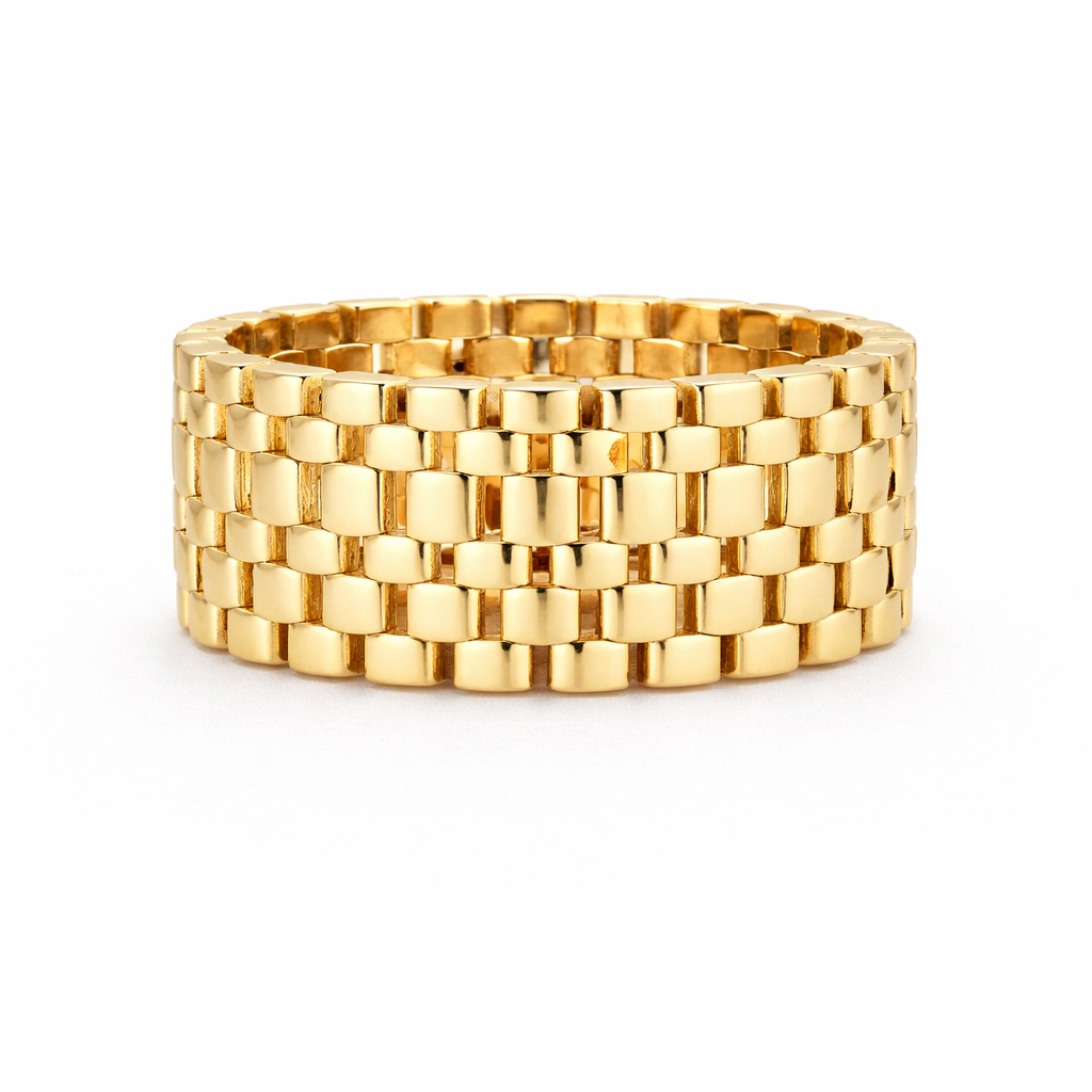 14KT DELICATE WATCH STYLE RING Size 7 Weigth 2.5GR