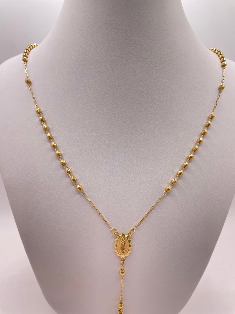 10KT GOLDEN ROSARY CHAIN Size 20 INCH 3MM Weigth 6.3GR