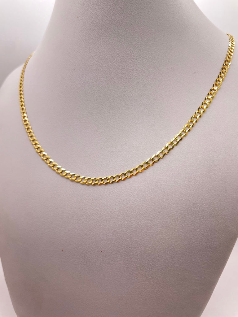10KT CUBAN CURB FLAT CHAIN Size 24INCH 3MM Weight 4.77GR