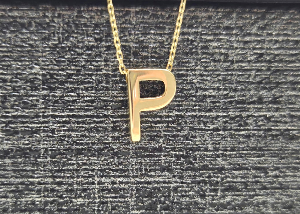 14KT LETTER "P" CHAIN Size 18INCH Weight 2.05GR