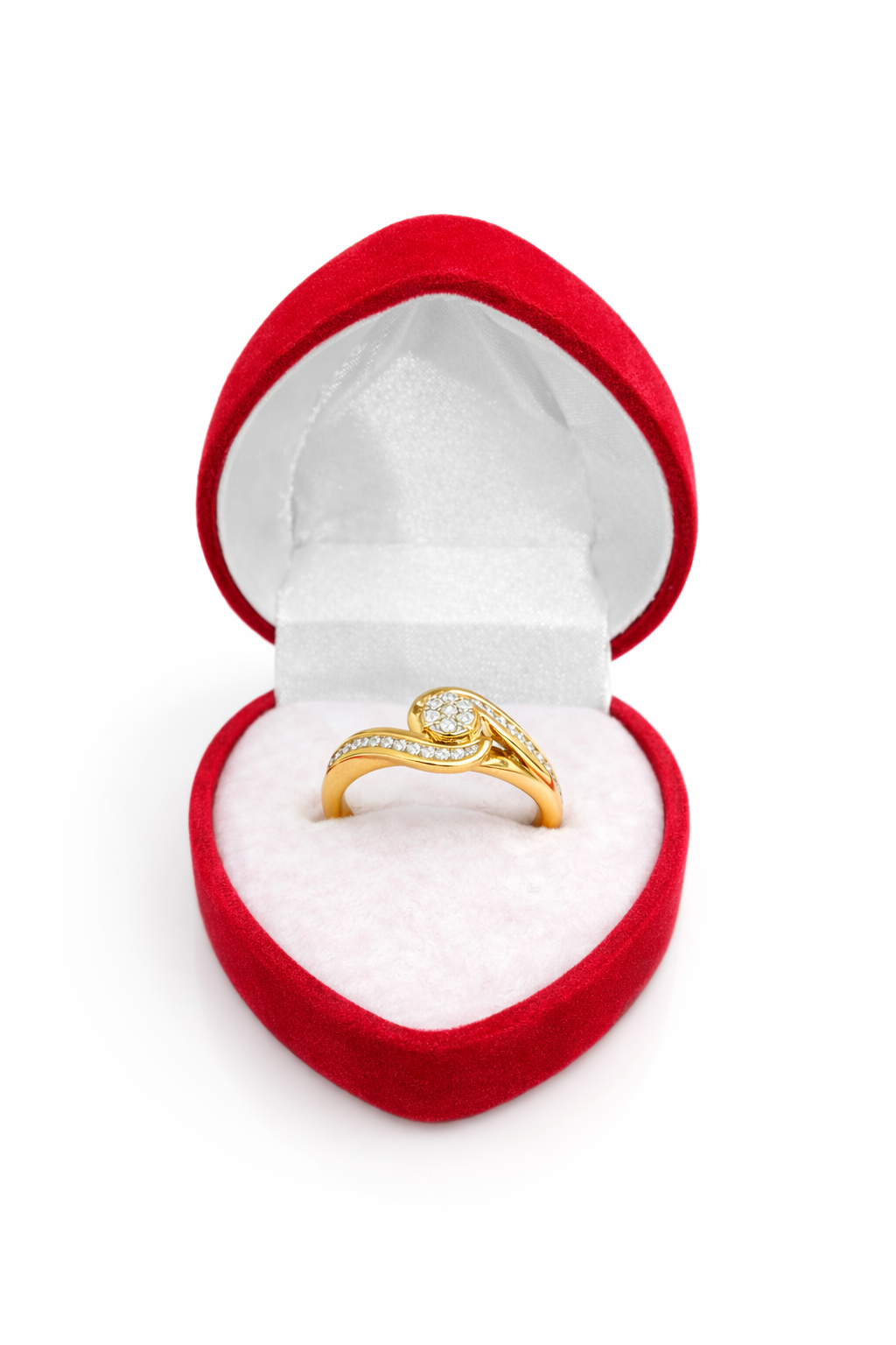 10KT SPIRAL DESIGN DIAMOND MODERN RING Size 7 Weigth 2.5GR