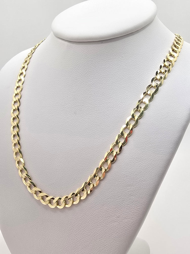 10KT SOLID CUBAN CURB FLAT CHAIN Size 18INCH 5MM Weight 9.4GR.
