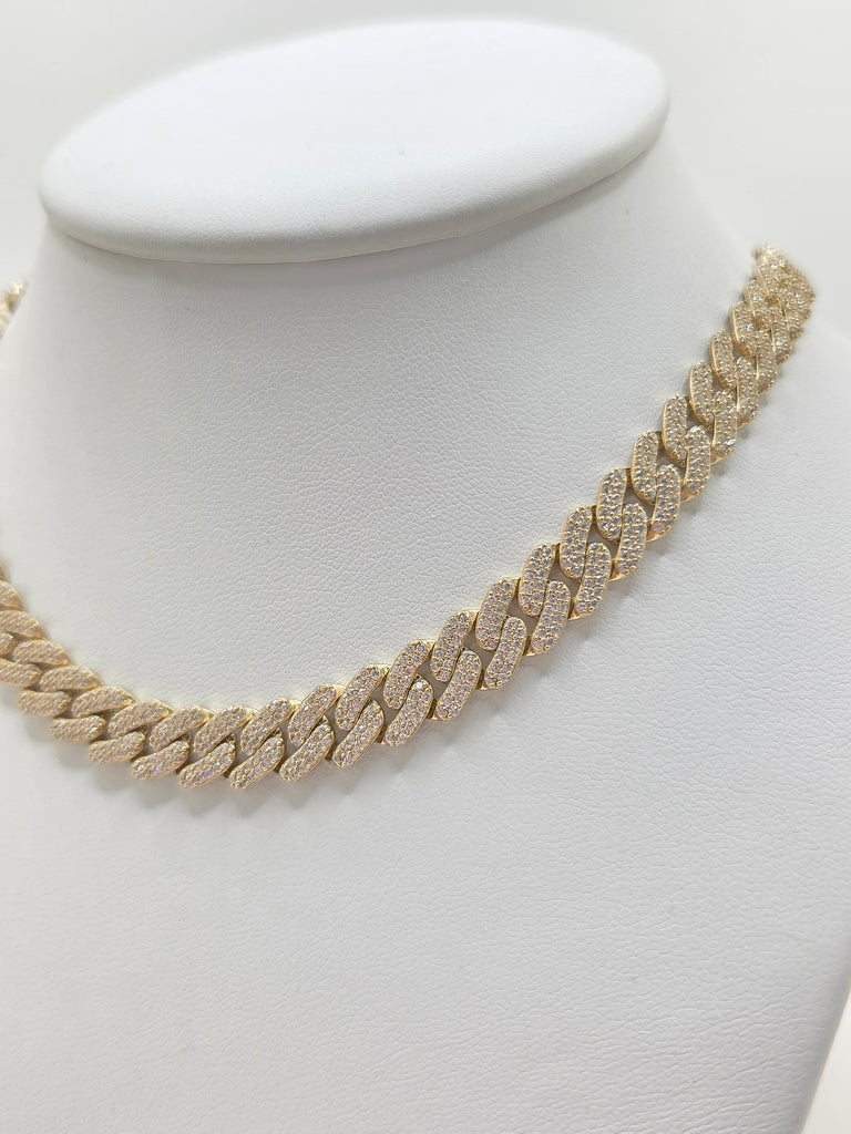 10KT MONACO CHAIN KAROL G STYLE Size 16INCH 9MM Weight 24.2GR