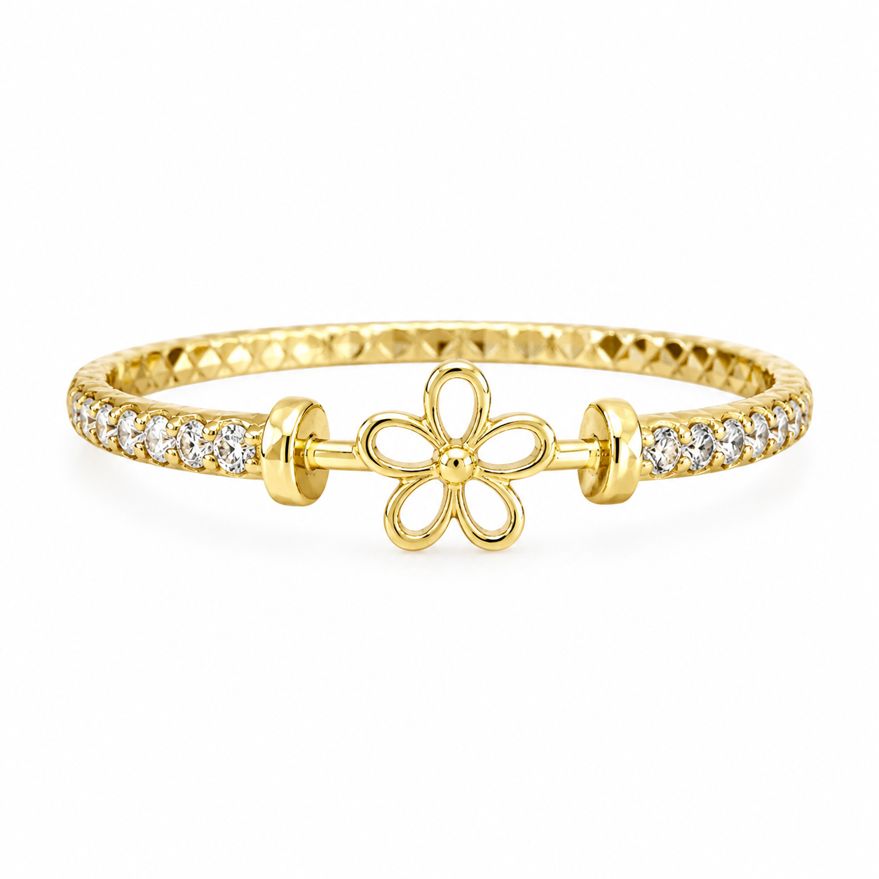 14K FLOWER RING Size 7.5