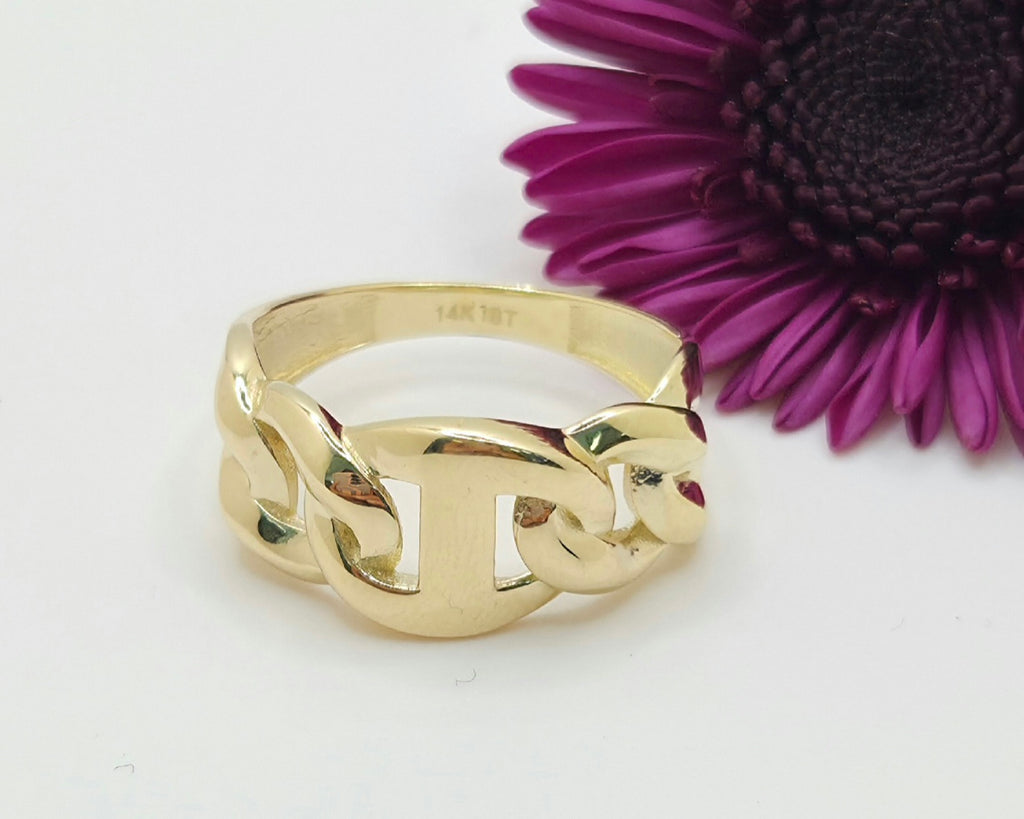 14KT ELEGANT CHAIN DESIGN WOMAN'S RING Size 7.5 Weight 2.5GR