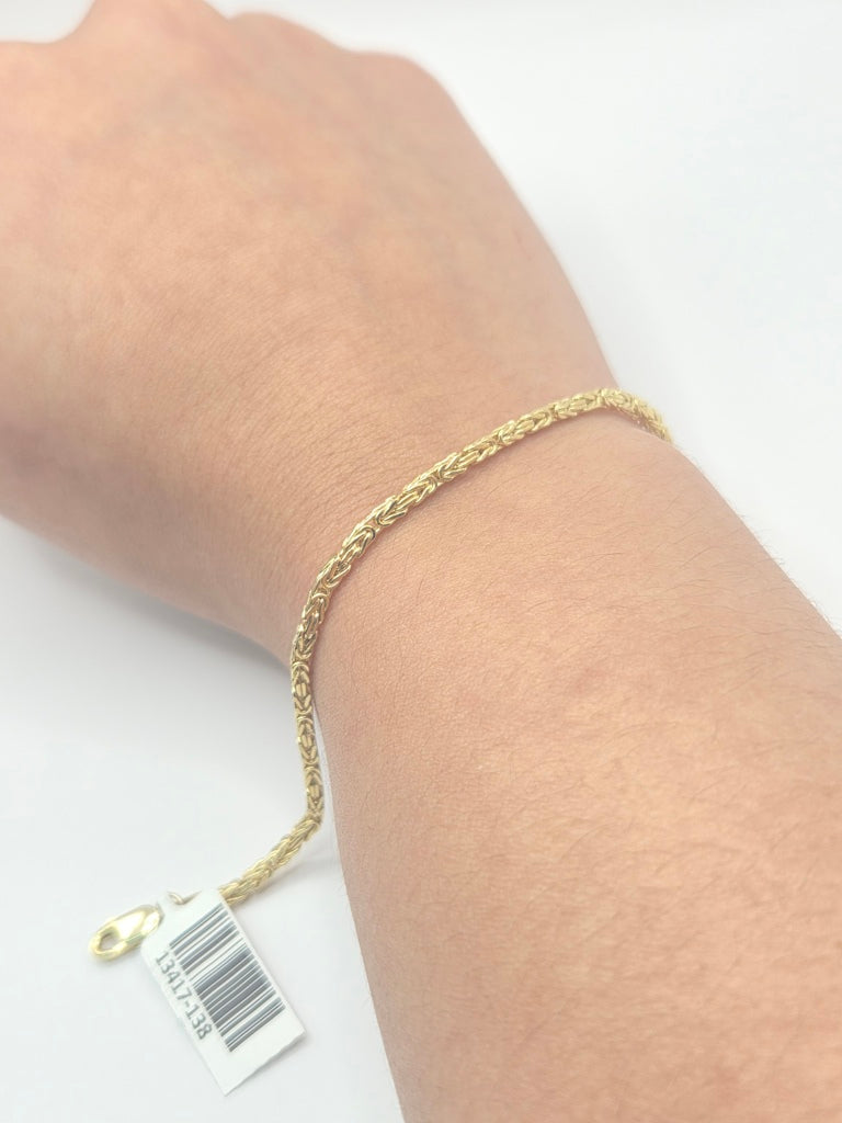 10KT BYZENTINE BRACELET Size 7INCH 2MM Weight 2.3GR