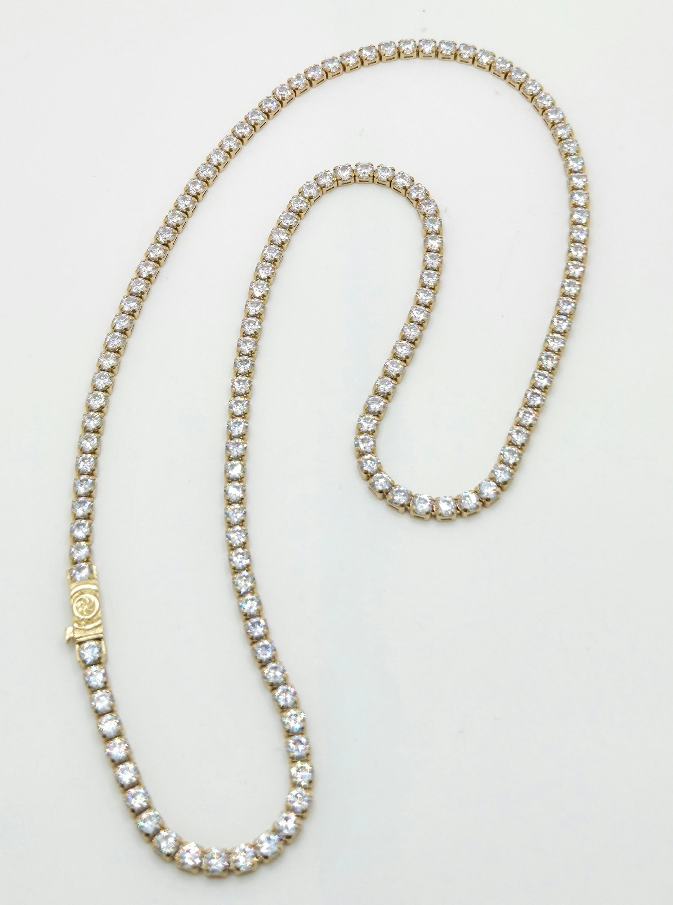 10KT TENNIS STYLE NECKLACE CZ Size 20INCH 3.5MM Weight 15.4GR