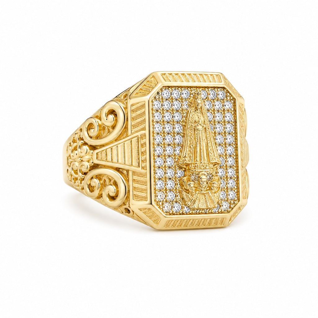 10K CZ SQUARE CARIDAD RING Size 12.5