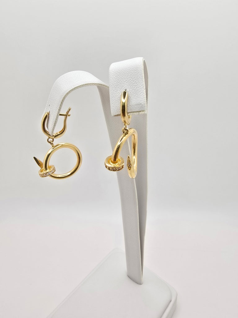 14KT NAIL PENDANT EARRING Weight 5.3GR