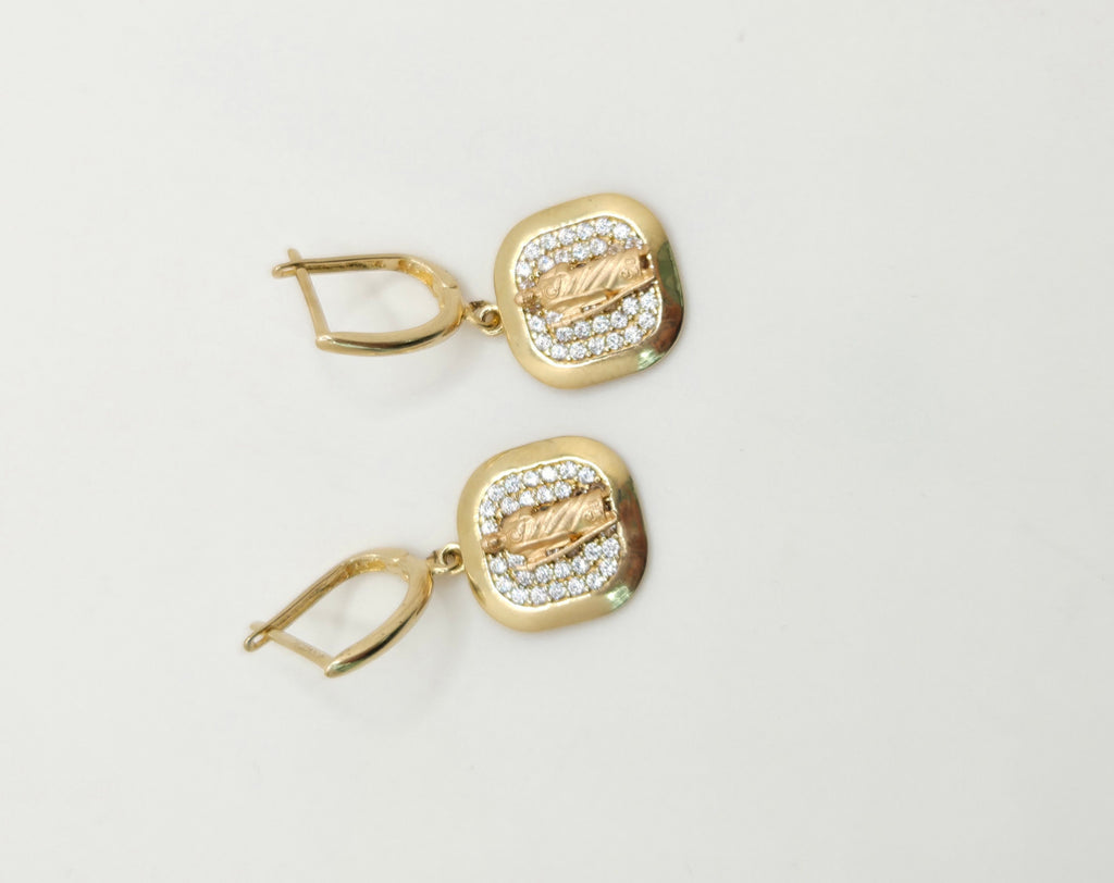 10KT SQUARE SAN JUDAS PENDANT EARRINGS Weight 4.2GR
