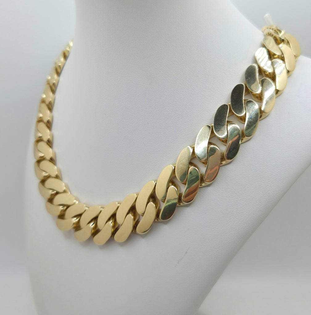 10KT SEMISOLID MIAMI CUBAN CHAIN Size 20INCH 16MM Weight 72.2GR