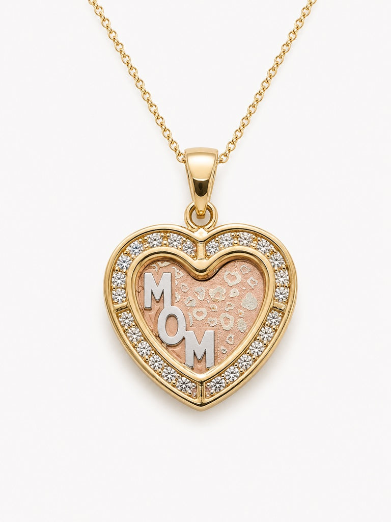 10KT MOM HEART PENDANT Size  Weigth 1.1GR