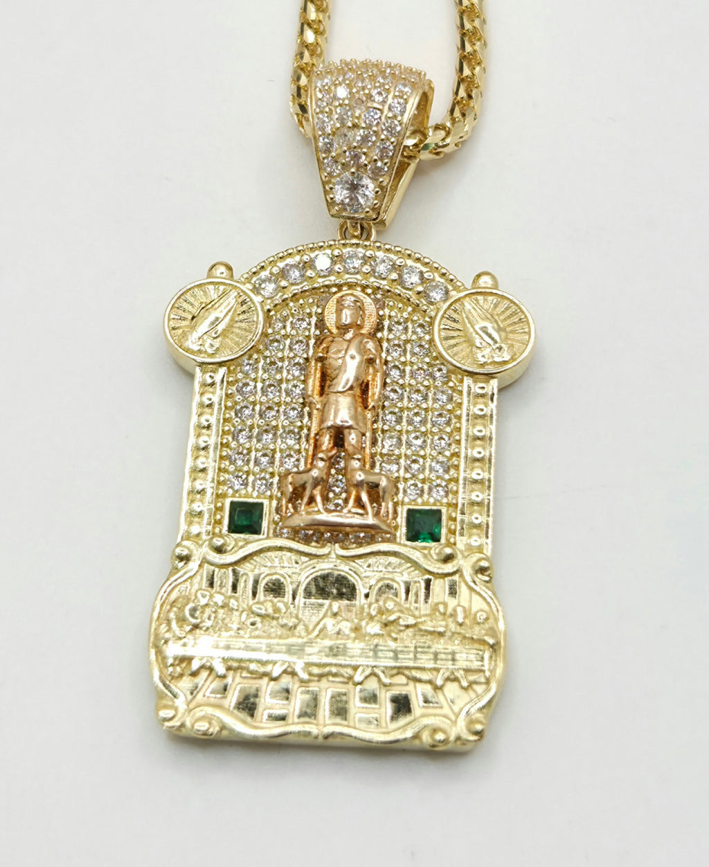 14KT LAST SUPPER & SAN LAZARO PENDANT Weight 8.6GR