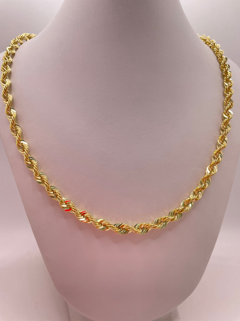 10KT ROPE STYLE CHAIN 18INCH 5MM