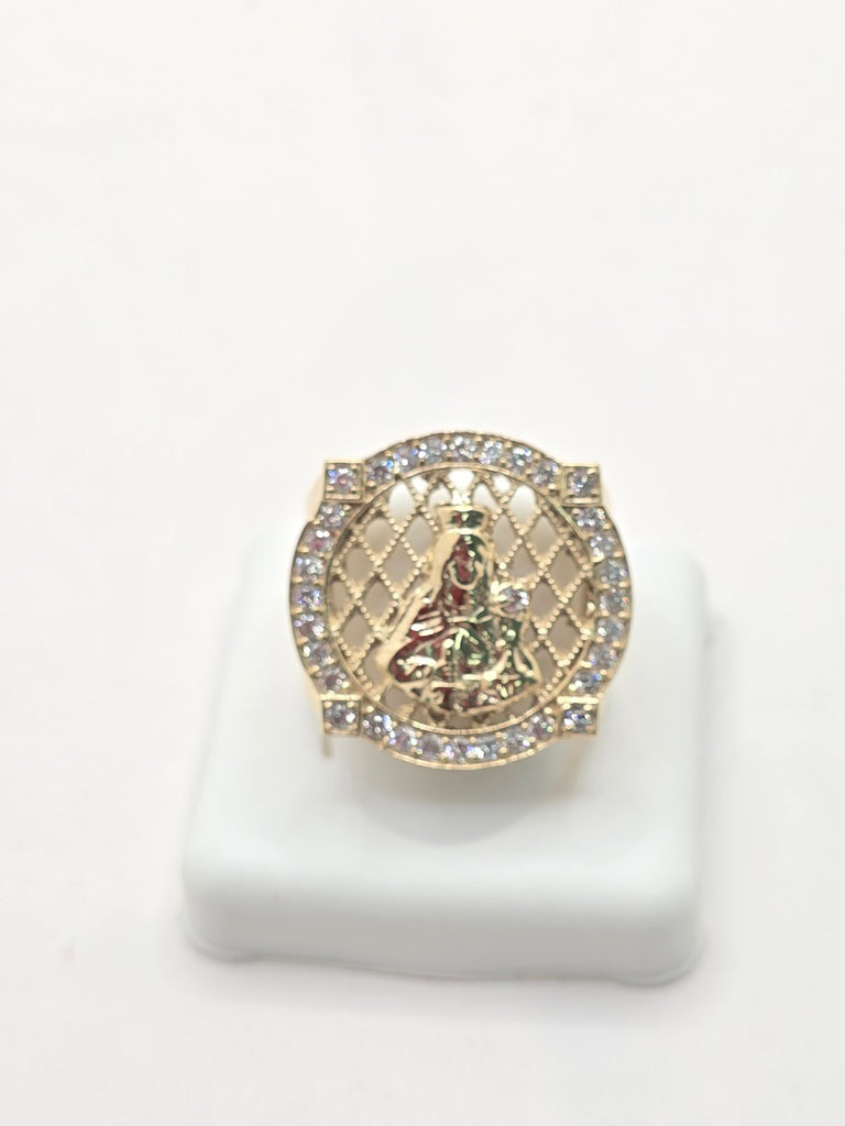 10KT SANTA BARBARA RING WITH NET BACKGROUND  Size 9 Weight 9.1GR