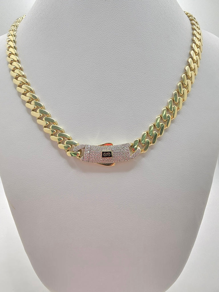 10KT CERTIFIED MONACO CHAIN CZ CLOSURE Size 22INCH 8MM Weight 21.4GR