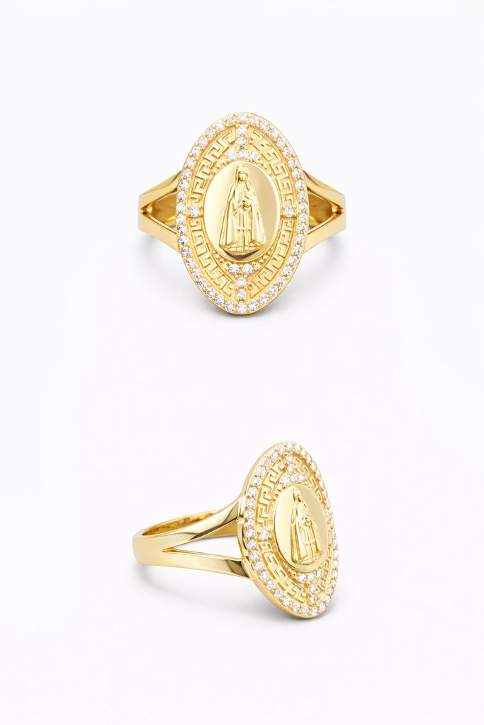 10KT VIRGEN DE LA CARIDAD RING Size 8.5 Weigth 3GR