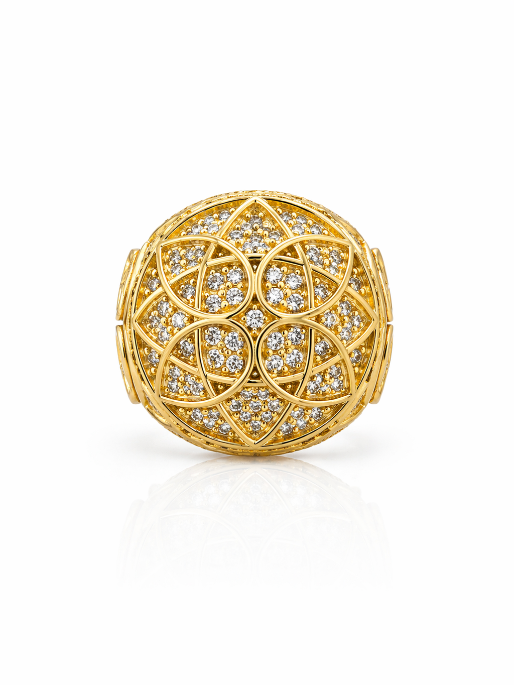 10KT MODERN 3D ROUND ROSETTA RING Size 11 Weigth 8GR
